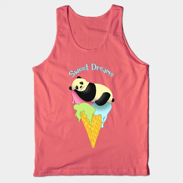 Ice Cream Panda Doodle | Cute Sweet Dreams Tank Top by FandomizedRose